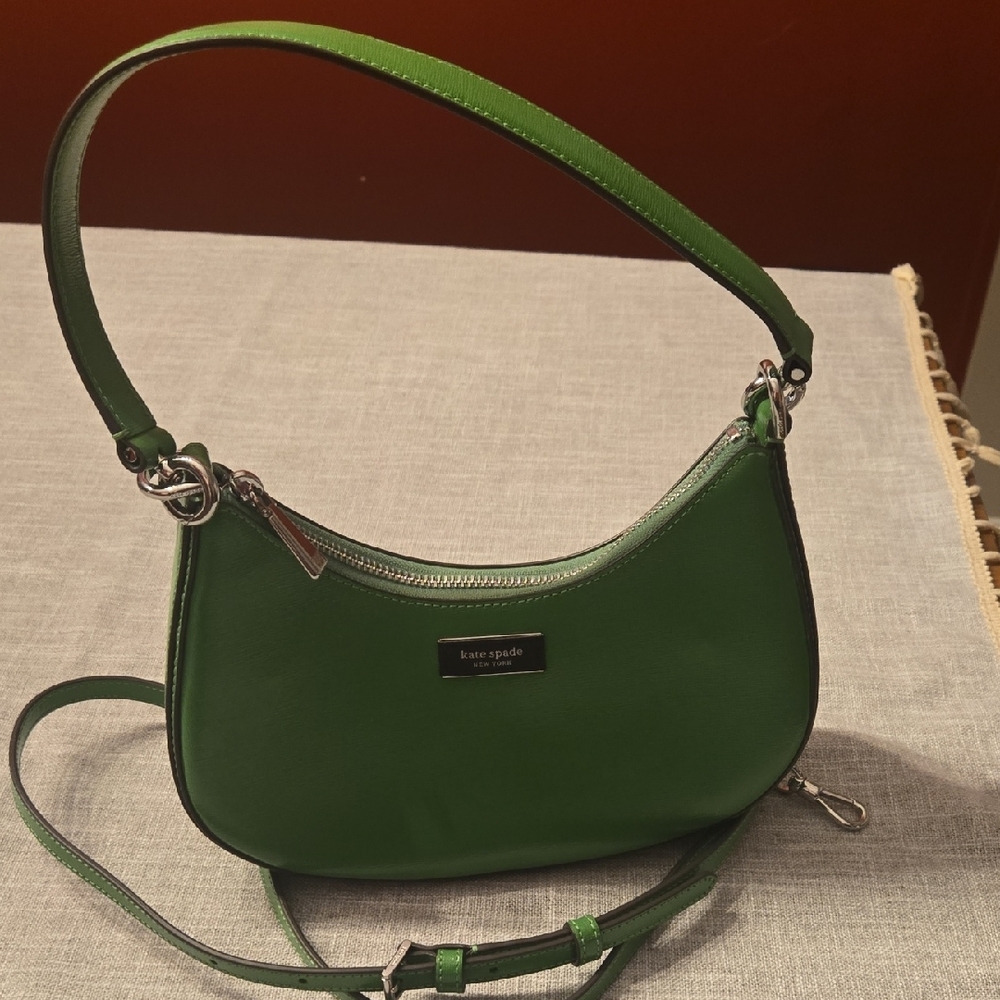 Kate Spade Sam Icon Shiny Small Convertible Crossbody In KS Green - Picture 3 of 4